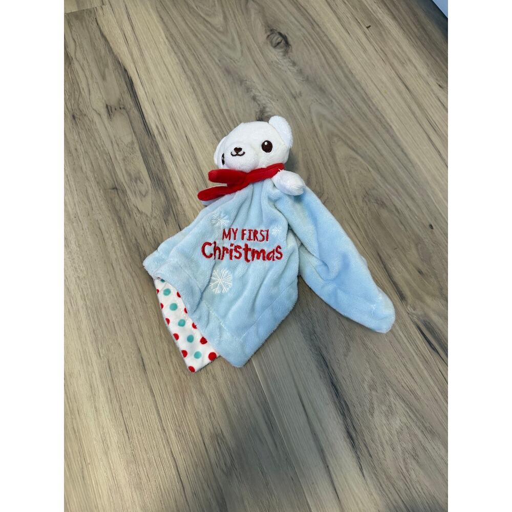 Holiday Plush Lovie Bear Polka Dot Security Blanket Lovey My First Christmas